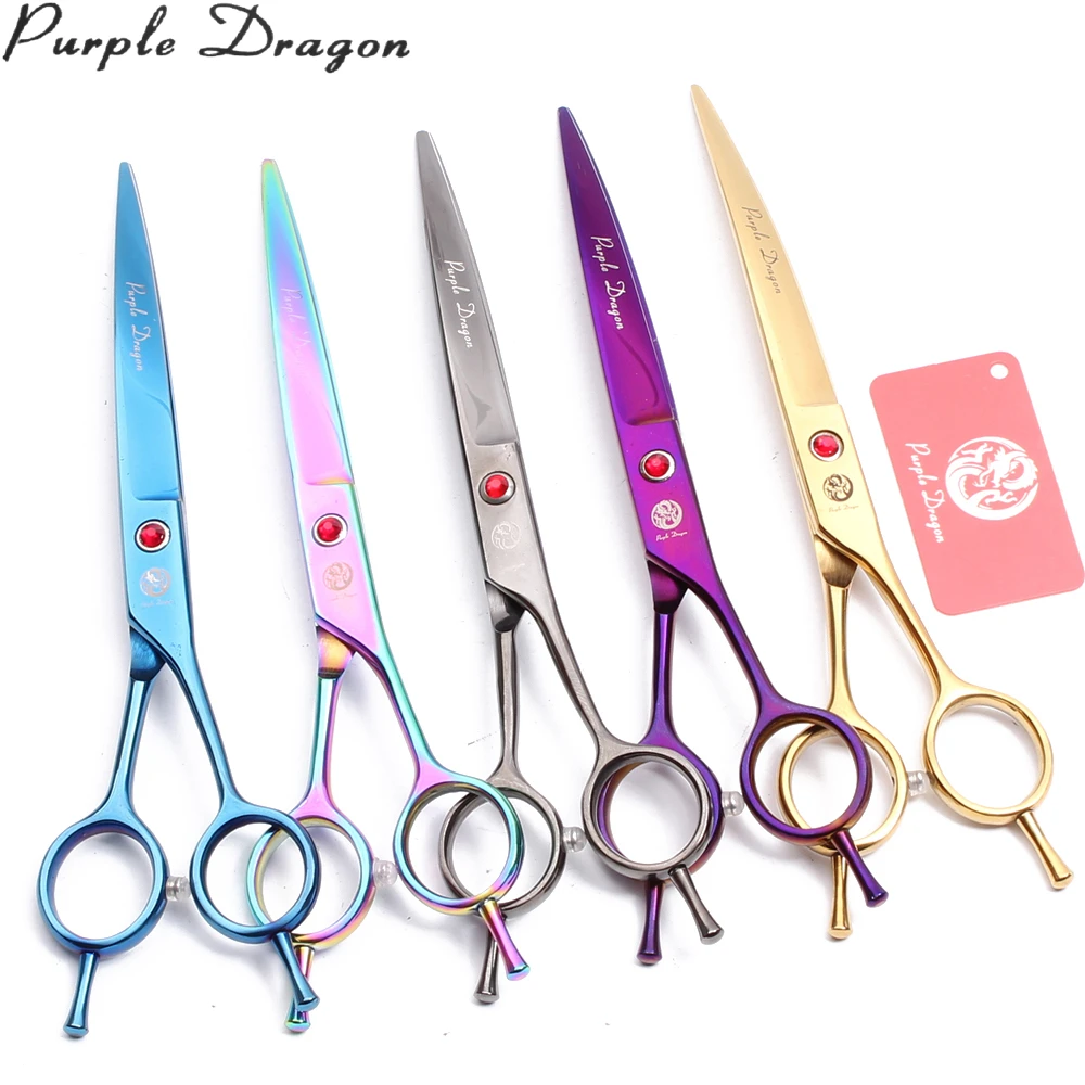 Pet Curved Scissors Purple Dragon 8