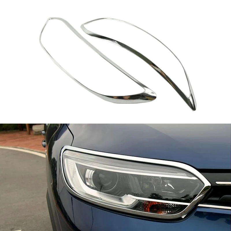 Front Lamp Cover Headlight Cover +Black Tail Light Rear Lights Decorate Cover Trim ABS Chrome For Renault Kadjar 2015 2016 2017