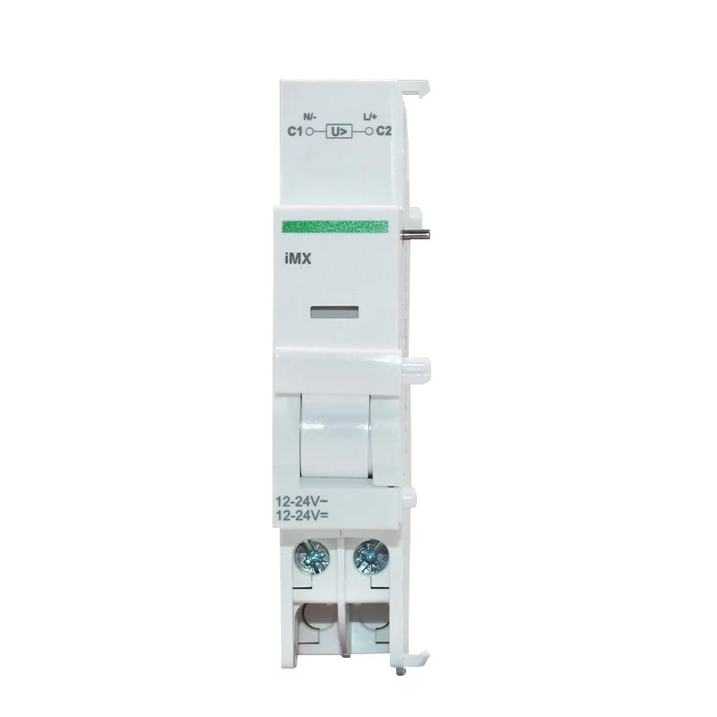 

Circuit Breaker Accessories IMX Shunt Trip Unit, 12...24V AC / 12...24V DC (for IC65, IDPN, IID, RCA, Ara) DIN Rail Mounting