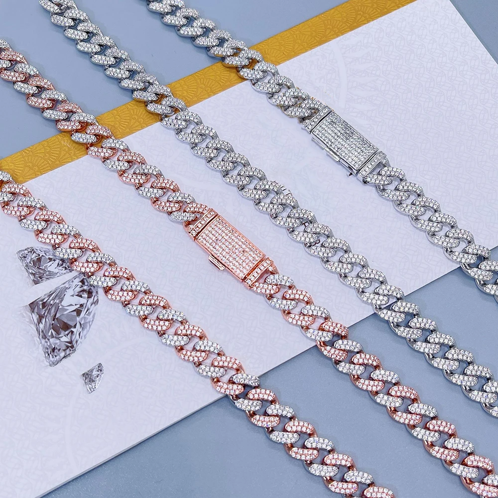 Anztilam 10mm Iced Out Necklaces Cuban Link Chain for Men Women Bling Zircon Goth Choker Hip Hop Jewelry Free Shipping