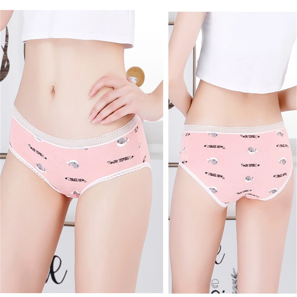 

Women's underwear women 100% cotton crotch large waist cotton sexy girls traceless briefs T087