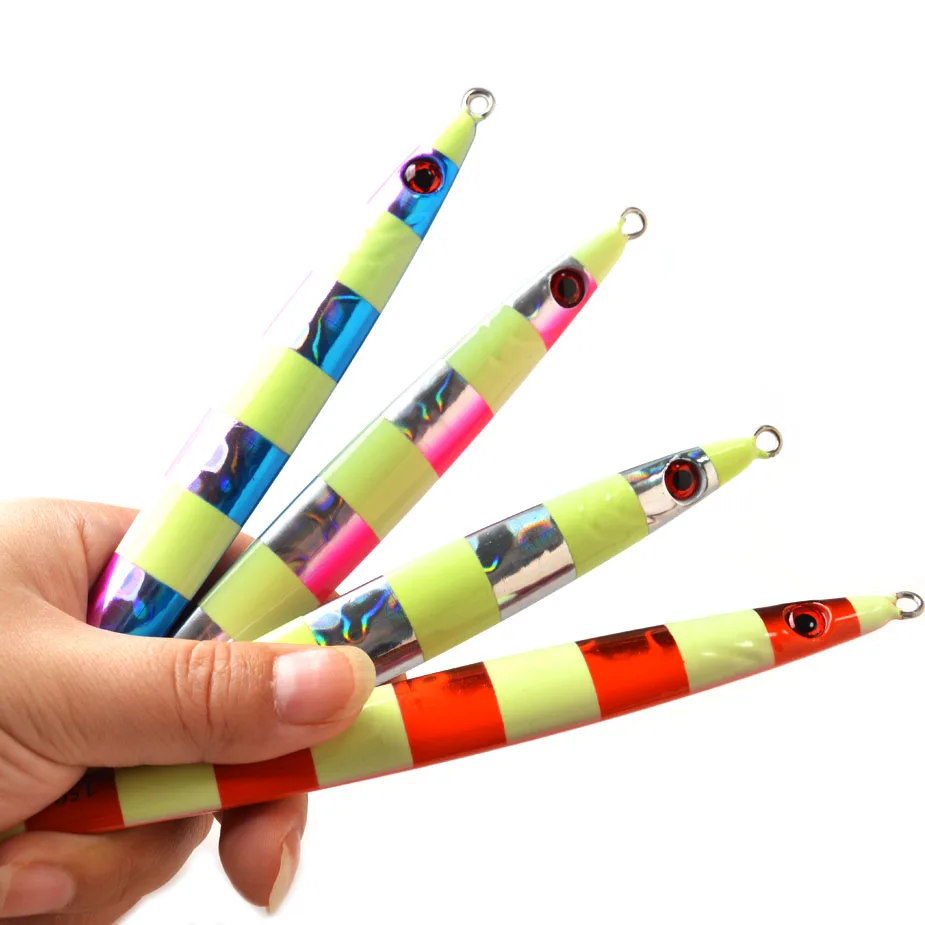 

100 г 150 г скоростная приманка для падения, светящаяся металлическая тонущая рыболовная приманка, вертикальная приманка для морской воды, жесткая приманка, большая рыба, океанская лодка, рыбалка