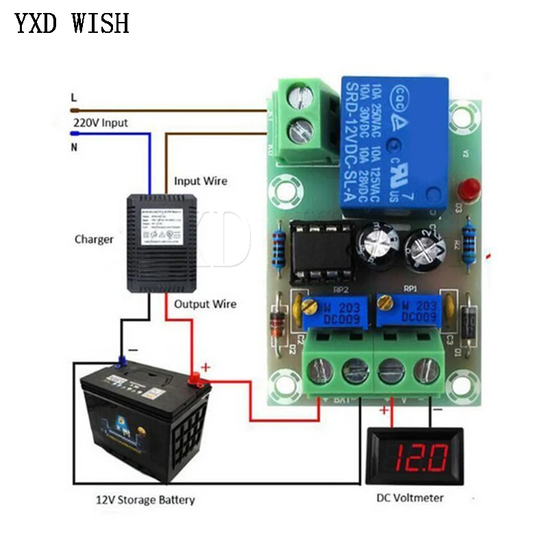 Scheda di controllo della ricarica della batteria M601 12 V XH-M601 pannello di controllo dell\'alimentazione del caricatore intelligente