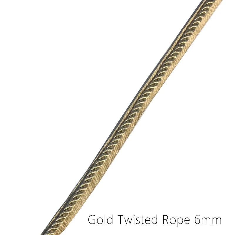 Quality Gold Rope Sofa Chair Pillow Embroidery Thread Core Three Strands Decorative Accessories 6/10 mm Diameter Sell by 5m/bale