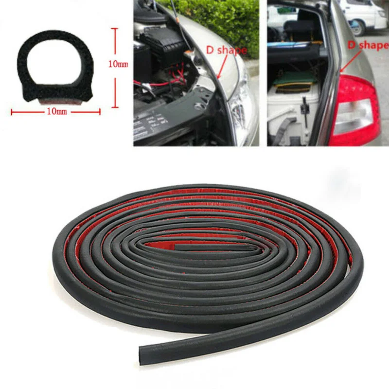 

4M D Shape Car Tuning Window Door Rubber Weather Seal Hollow Sound Insulation Strip Universal Interior Parts Car Accessories