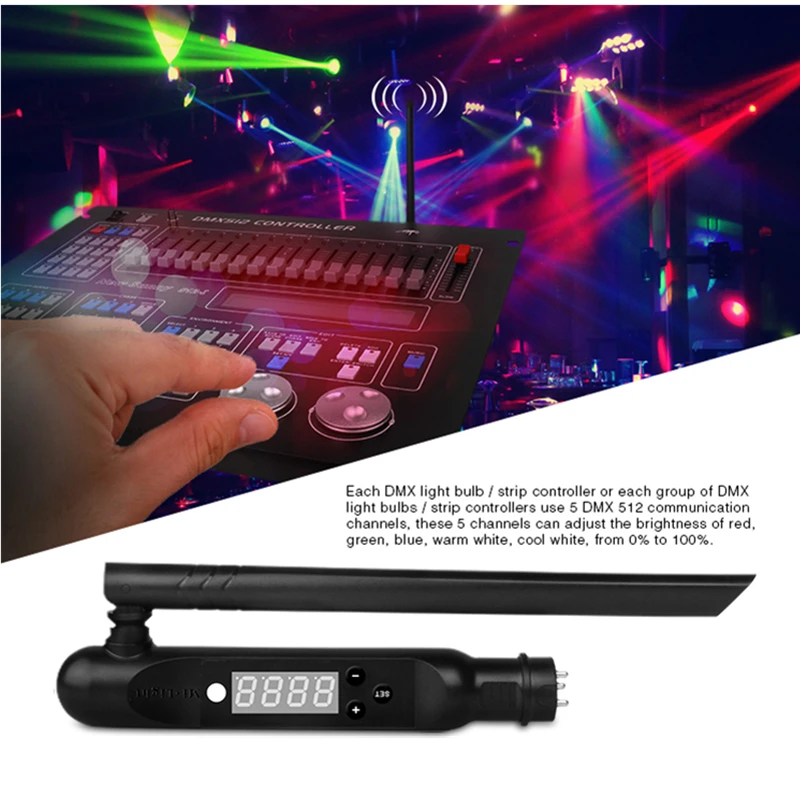 miboxer futd01 dmx 512 led transmissor 24g adaptador receptor sem fio para disco led luzes efeito de palco samart controlador led 01