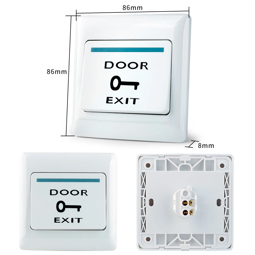 Full Set Door Access Control System Kit Waterproof Metal RFID Keyboard + DC12V Power Supply + Button + 10pcs 125KHz RFID Keyfobs