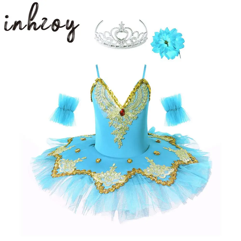 

Ballerina Dress Fairy Prom Party Costume Kids Sequins Dance Gymnastics Ballet Leotard Tutu Dress Girls Swan Dance Costume Outfit