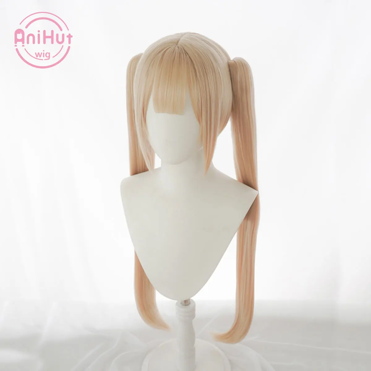 【Anihut】Marie Rose Cosplay Wig Game Azur Lane Dead Or Alive Women Heat Resistant Synthetic Blonde Wig Marie Rose Cosplay