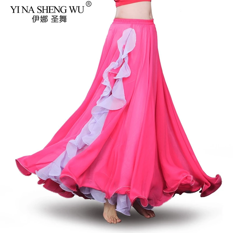 New Bellydancing Costumes Long Skirts Sexy Belly Dance Performance Skirt Clothing Long Dance Split Skirt Lady Stage Cloth Wear