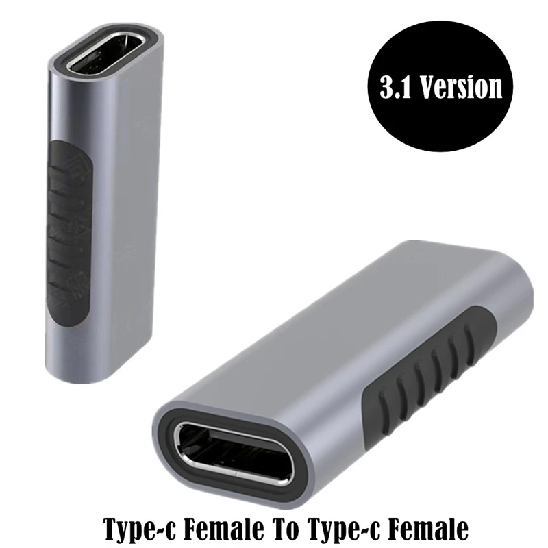 New standard version 3.1 aluminum shell USB type-C female to female extension CF / CF supports video transmission adapter