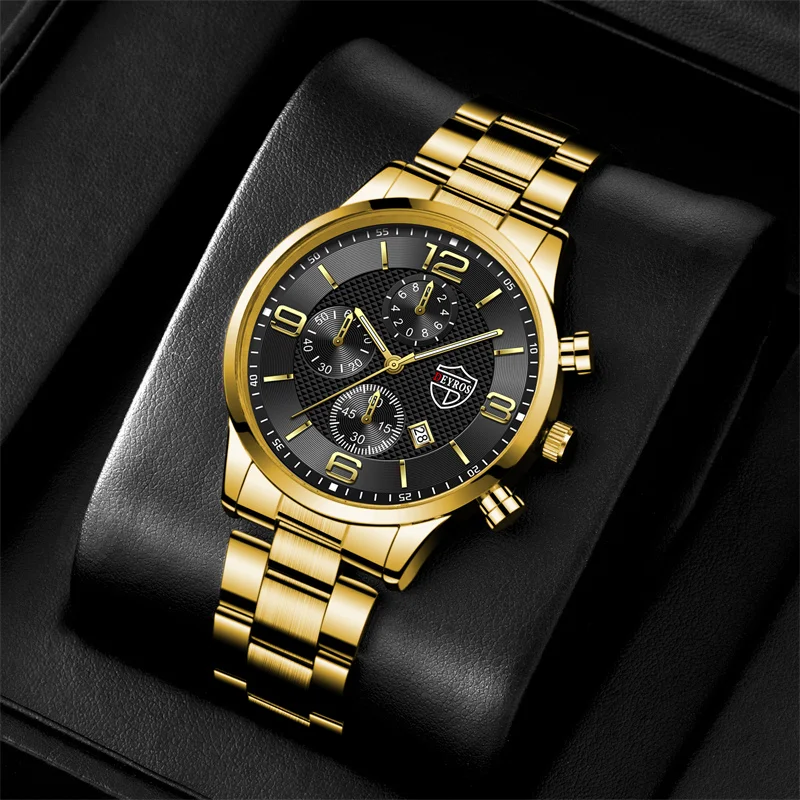 relogio masculino Mens Business Watches Luxury Stainless Steel Quartz Wrist Watch Male Silver Bracelet Calendar Luminous Clock