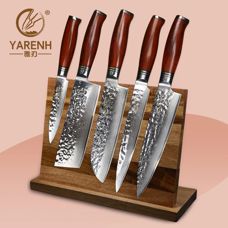 

YARENH 5-6 PCs Damascus Kitchen Knife Set Professional Stainless Steel Slicing Knife Chef Cleaver Utility Cooking Knives Sets