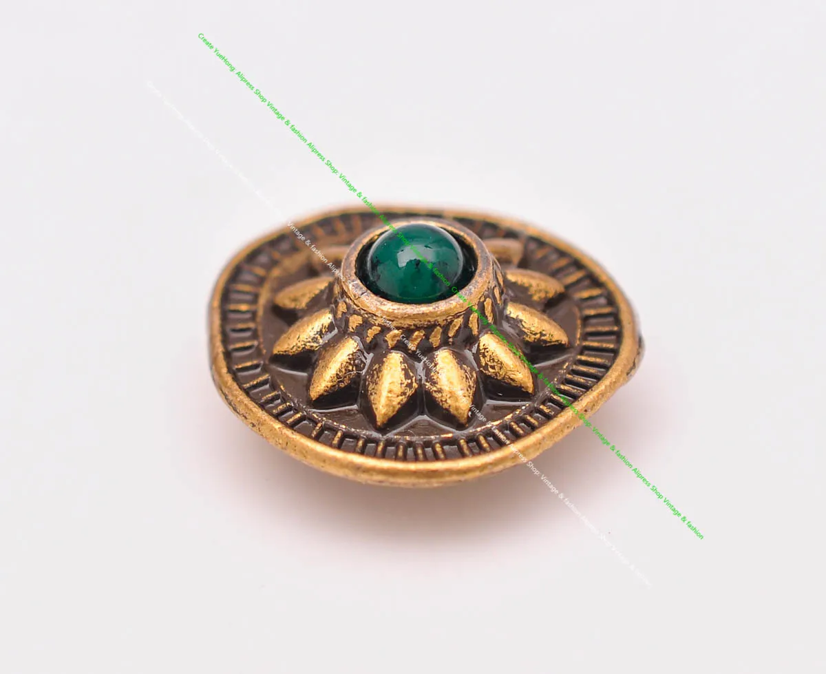 10pcs 19*18mm Vintage Messing Sonnenblume schwarz türkis Conchos Zubehör für DIY Leder Handwerk Gürtel Ledertasche Schlüssel bund Dekor – Detail 20