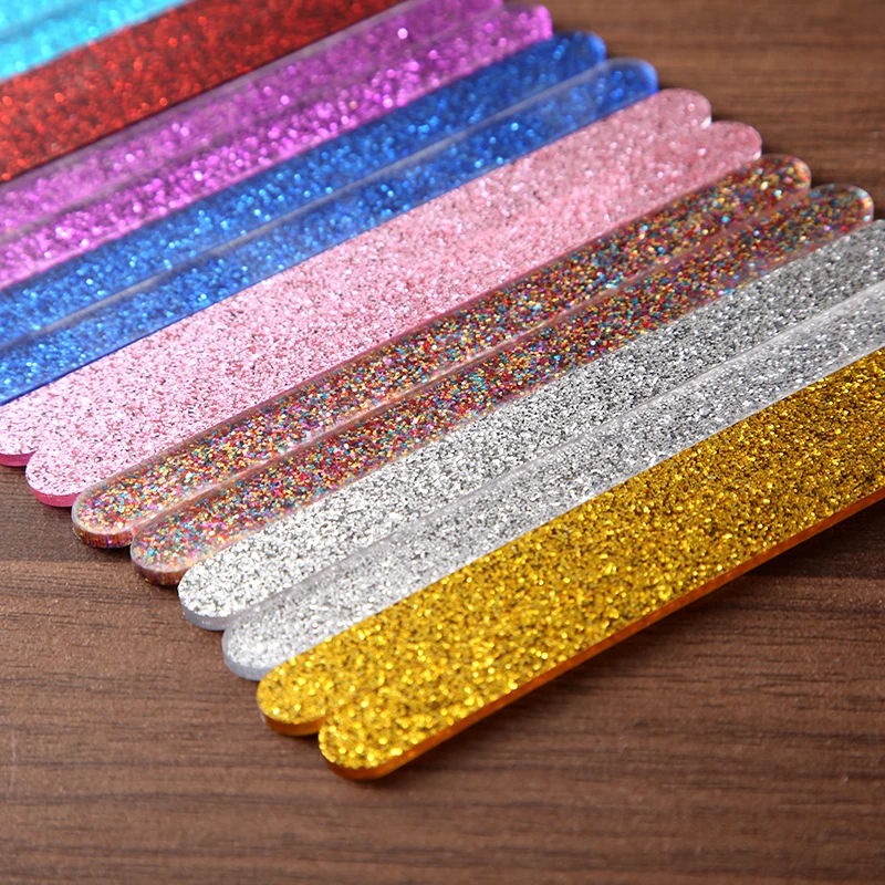 

XY-50 pcs Glitter acrylic Ice Cream Sticks Popsicle Crafts DIY Handmade Making Crafts Baby Shower Kis Gift 11.3x1cm