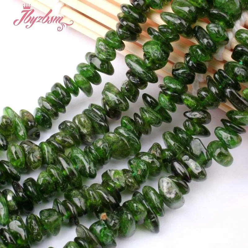 Natural Green Diopside Freeform Irregular 3x5-4x7mm Stone Beads For DIY Necklace Bracelat Woman Jewelry Making 15\