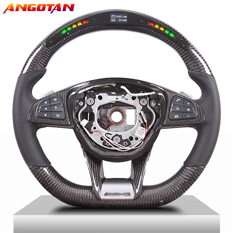 

LED Carbon Fiber Steering Wheel Fit For Mercedes Benz W205 /Mercedes-Benz C with Racing Car Steering Wheel