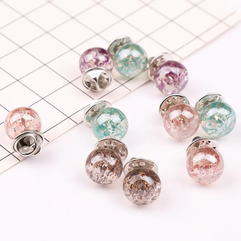 10pcs Button Brooch Imitation Pearl Circle Brooch Pins PU Button Trendy Metal Sweater Collar Hijab Pin Brooch Jewelry Accessorie