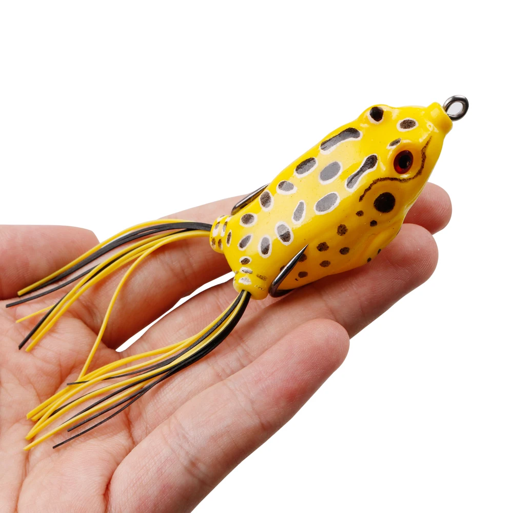 LUSHAZER Soft Frog Fishing Lures New Frog Artificial Soft Bait Treble Hooks Top Water Ray Carp Fishing Frog Lure Fishing Tackle