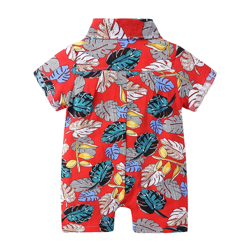 Handsome Baby Boys Rompers Outfits Gentleman Short Bowtie Bodysuits Tuxedo First Birthday Infant Costumes