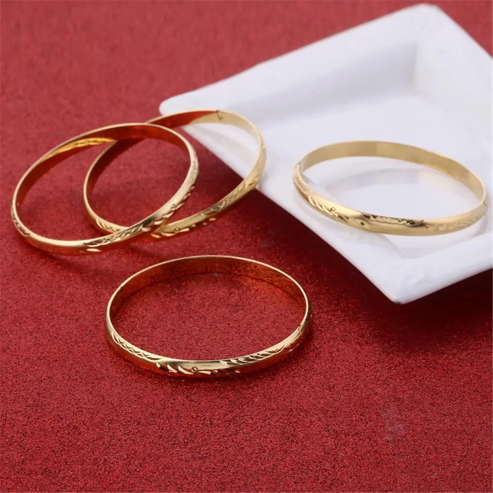 4pcs Gold Color For Dubai South African UK Sweden Fashion Women Bangle Jewelry