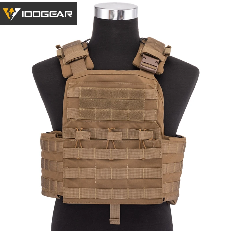IDOGEAR Molle Cherry Plate Carrier Tactical CPC Vest Body Armor Outdoor Paintball Combat Carrier Genuine Black Brown 3313