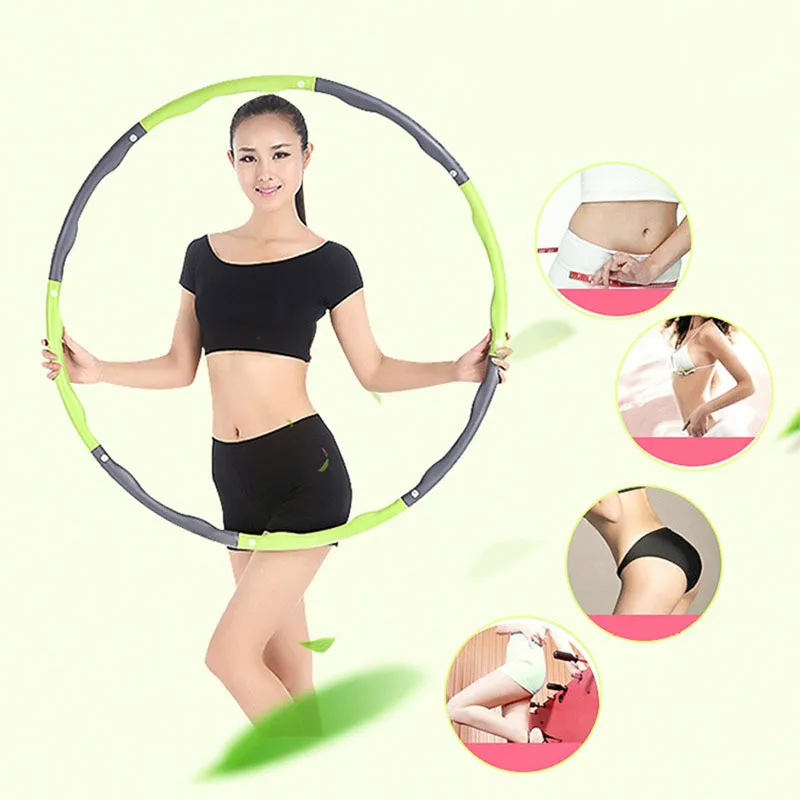 Hot 8 Parts Detachable Sport Hoops Women Aro Fitness Training Gym At Home Massage Waist Ring Weight Loss Yoga Circle