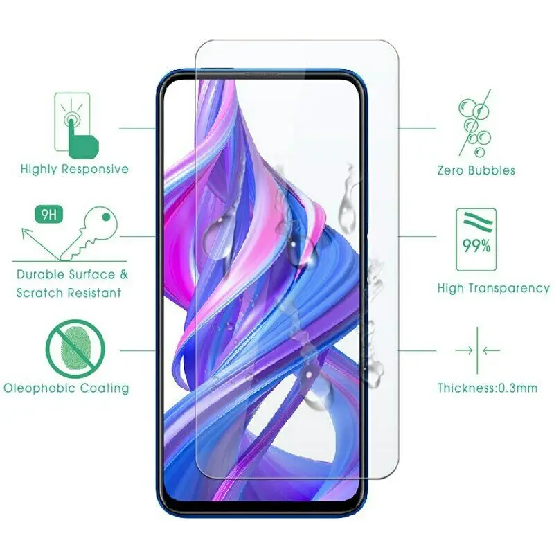 Vetro protettivo 9D acceso per Huawei Honor 8X 8A 8C 8S 9A 9C 9S 9X proteggi schermo temperato Honor 10i 20i 20S custodia in vetro