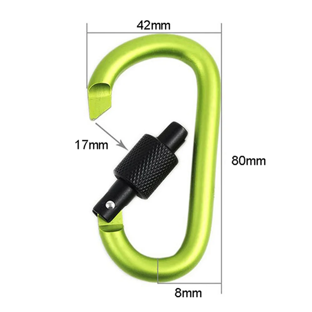 4pcs Aluminum Carabiner Screw Lock D-ring Keychain Clip Hook Outdoor Climbing Camping Hiking Fishing Traveling Accessories