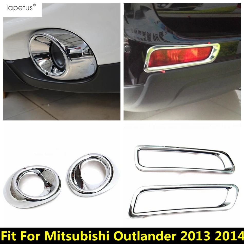 

ABS Chrome Accessories For Mitsubishi Outlander 2013 2014 Front Foglight Rear Fog Lamp Lights Ring Molding Decor Cover Kit Trim