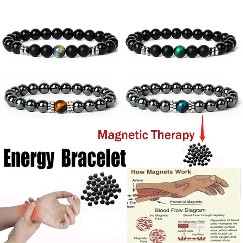 Hematite Magnetic Bracelet Man Weight Loss Bracelet Natural Stone Magnetic Bracelet Slimming Woman Health Care Therapy Jewelry