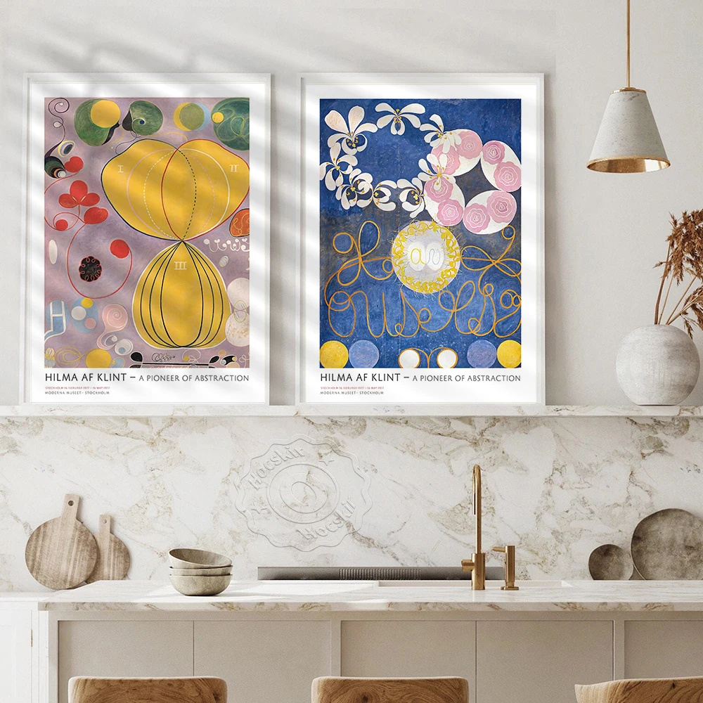 Hilma Af Klint Art Prints, Hilma Museum Exhibition Poster, The Swan Wall Decor, Scandinavian Poster, Af Abstract Art Prints