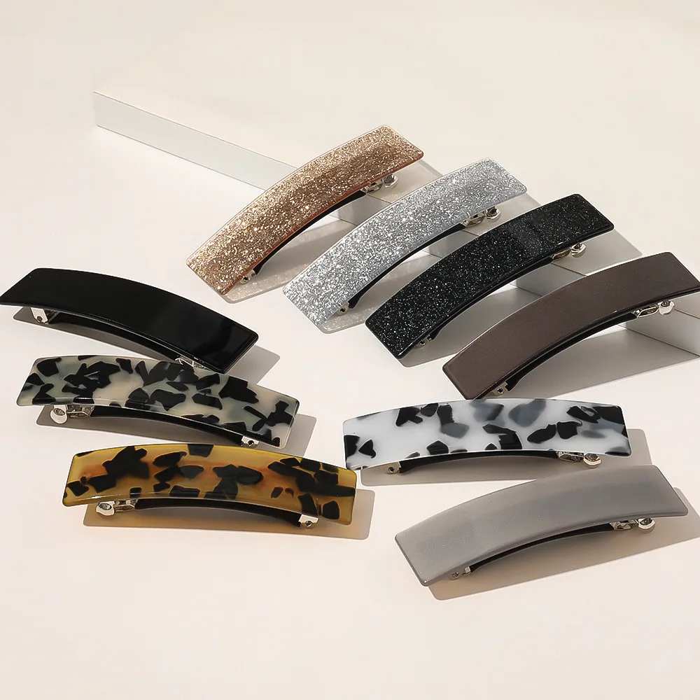 Nowe delikatne Vintage octanowe kwadratowe geometryczne wzór w cętki spinki do włosów spinki do włosów Barrettes dla kobiet dziewczyna akcesoria do włosów nakrycia głowy