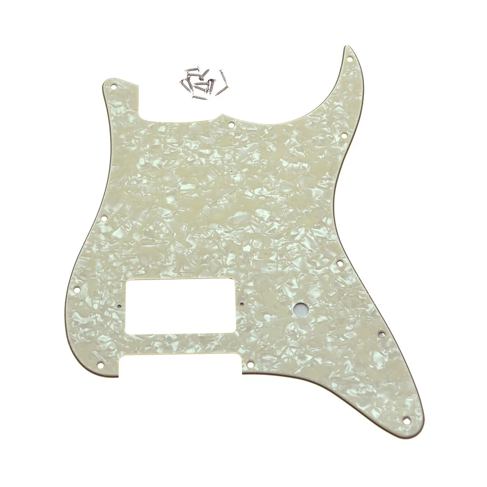 Aged Pearl 11 Hole ST Strat One Humbucker Guitar Pickguard Scratch Plate Fits Fender Delonge Guitar Parts Guitar Accessories