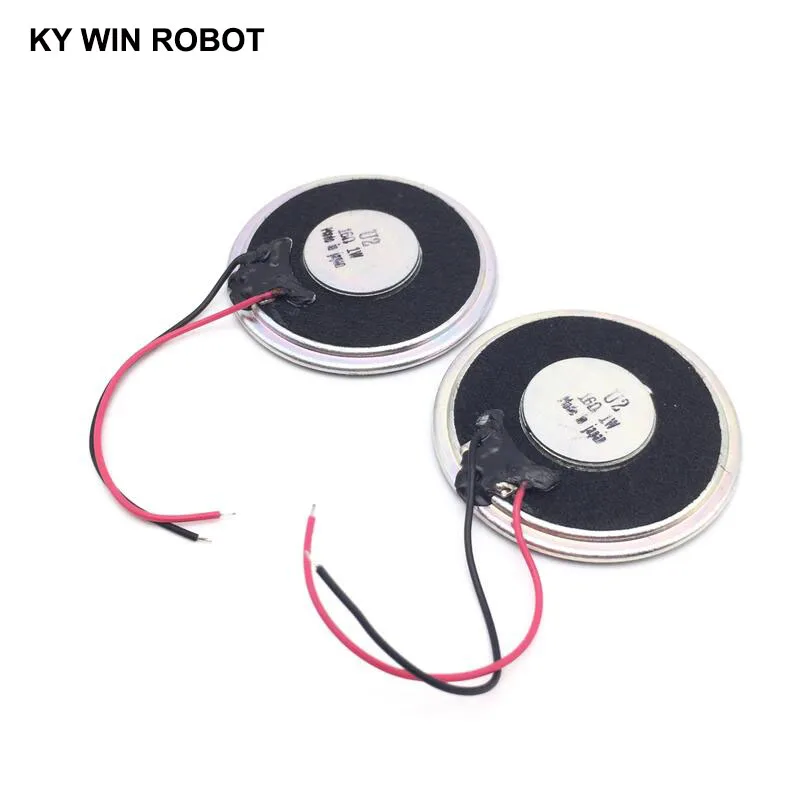 2 Stück/Set, neuer, ultradünner Mini-Lautsprecher, 16 Ohm, 1 Watt, 1W, 16R, Lautsprecherdurchmesser 40 mm, 4 cm, Dicke 5 mm, mit Kabel. – Detail 1