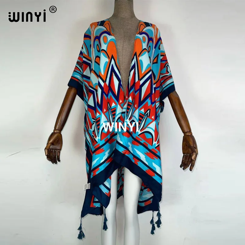 

2021beach wear kimono cardigan Middle East America Africa holiday Sexy Casual Printed Bohemia Elegant cover-up