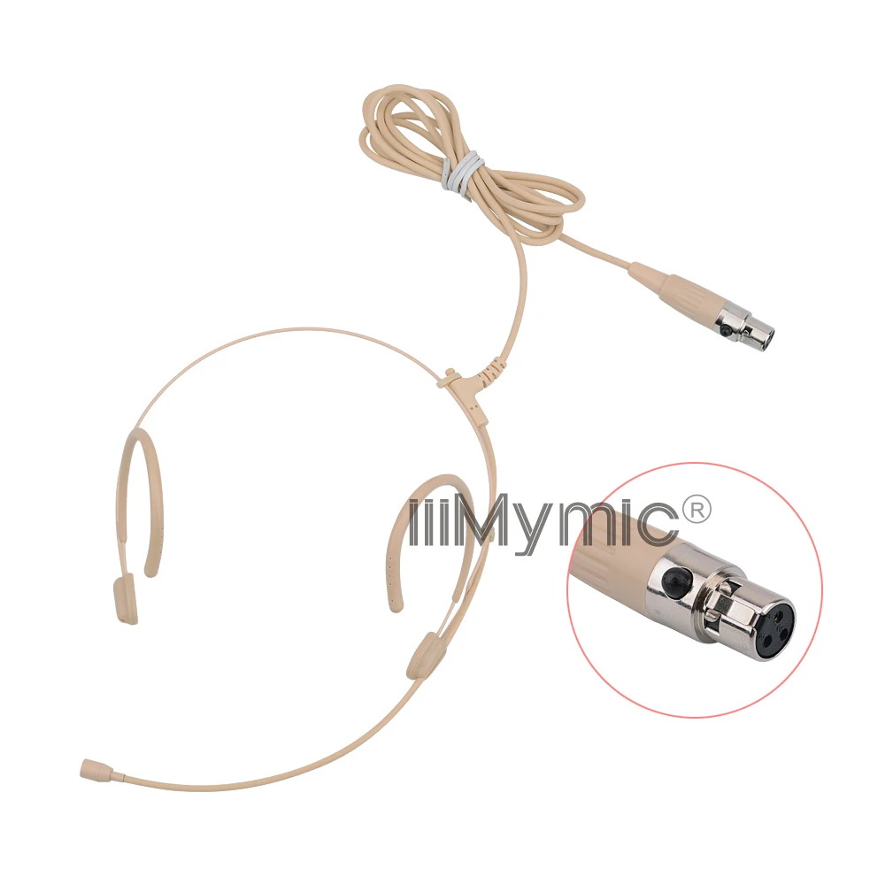 iiiMymic Headset Microphone For AKG Samson Wireless BodyPack Transmitter Telescopic Change Right or Left