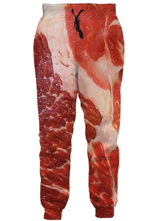 

New 3D Printing Meat and Fruit Fashion Men Women Tracksuits Crewneck Hip Hop Pants Plus Size S-7XL Streetwear