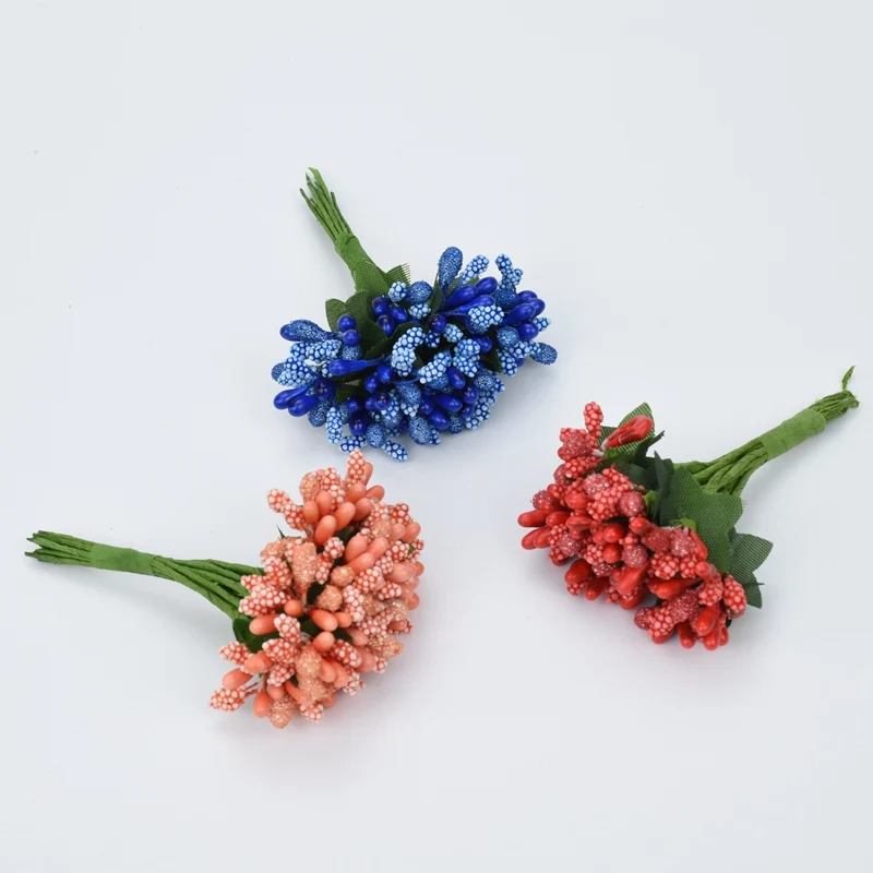 12 Pieces Stamen Diy Gifts Candy Box Home Decor Wedding Decorative Flowers Wreaths Christmas Crafts Artificial Flowers Wholesale