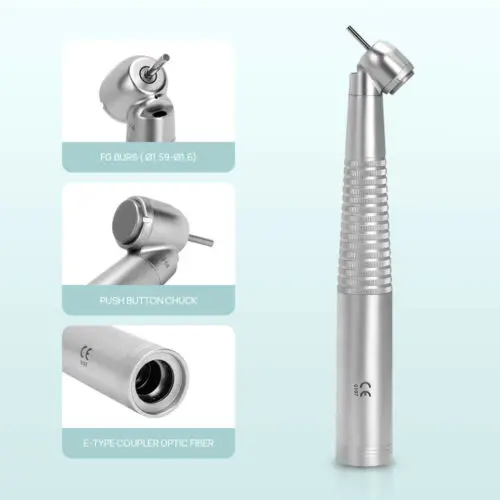 COXO Dental 45 Degree Fiber Optic LED Surgical Handpiece Push Button Turbine fit Kavo Quick Coupler