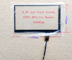 6.95 Inch 7 Inch Car Radio Carpc MP5 GPS DVD Capacitive Touch Screen Sensor Digitizer Paenl Glass 163*97mm 6Pin GT911