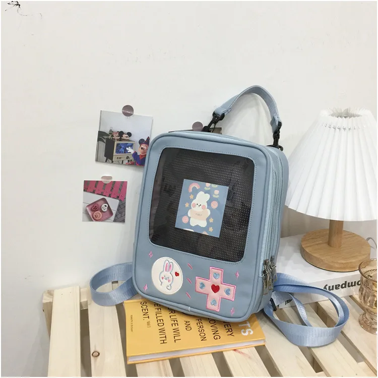 2022 Creative Game Transparent Backpack Girls Japanese itabag Mesh Inside Small Backpack Women School Girls Backpacks Mochilas