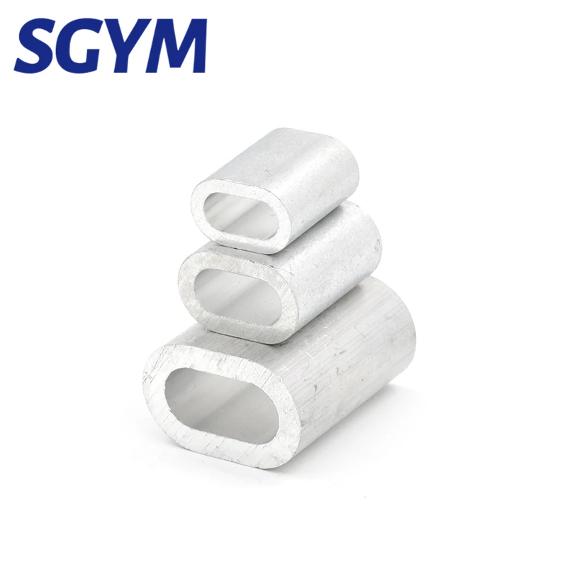 M0.8 M1.2 M1.5 M2 M3-M10อลูมิเนียมเดี่ยวปลอกเชือกลวด Ferrule สายอลูมิเนียม Crimping แขนรูปไข่คลิปเชือกลวด clamp