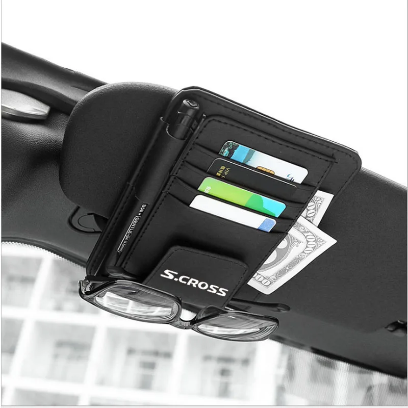 Sun Visor Multifunction Car Card Package Holder Glasses Holder  Auto Accessories for Suzuki Scross