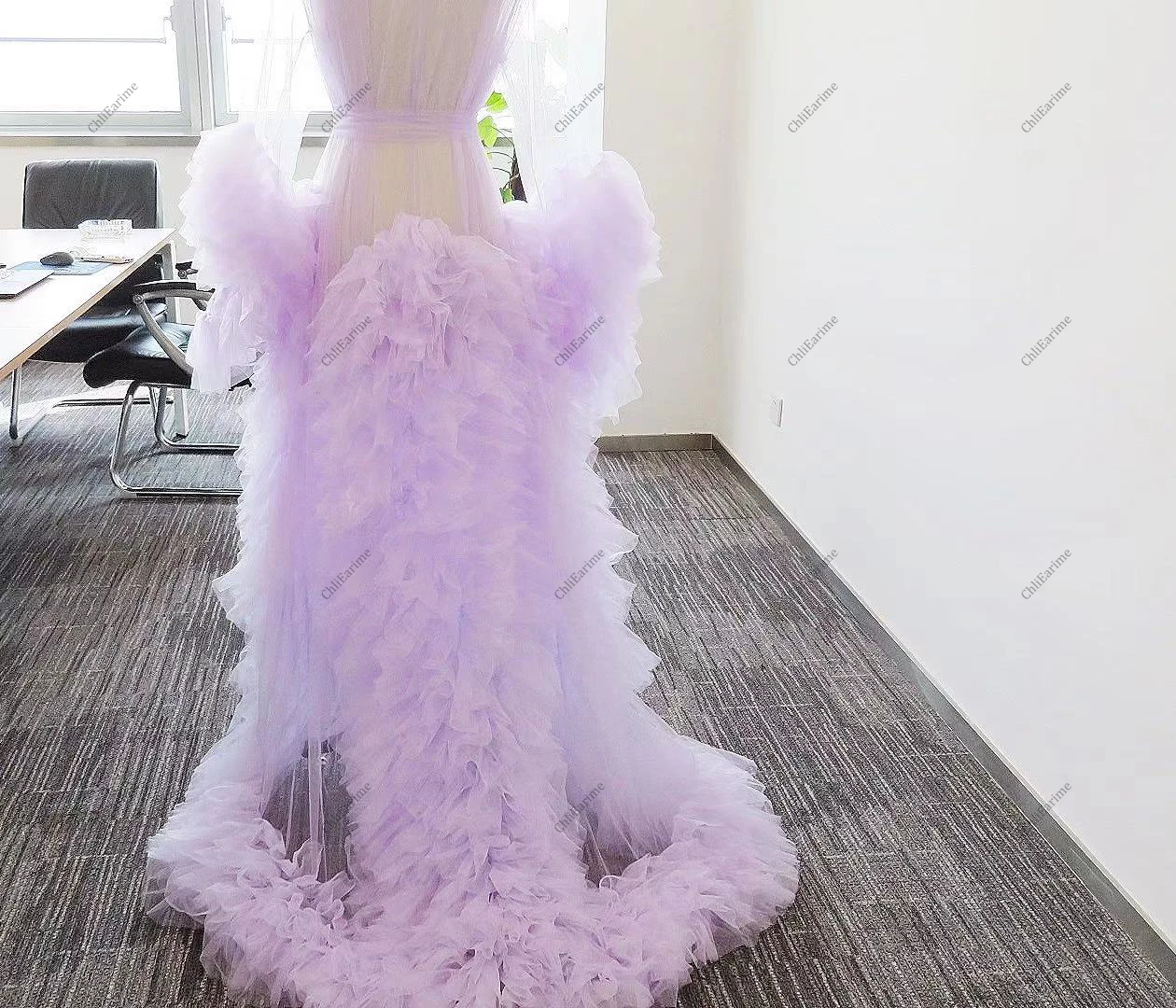 Lady 'S Nightgown ดูผ่านกระโปรงแสง,Long Fluffy การถ่ายภาพที่สวยงาม Queen