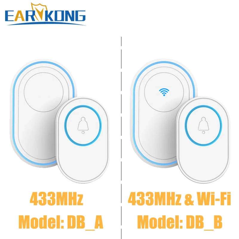 Sistema de alarma WiFi de timbre inalámbrico inteligente, sirena estroboscópica, aplicación Tuyasmart, 58 sonidos, 433MHz