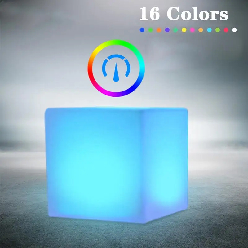 Waterproof LED Lawn Lamp Cube Chair Bar Light Outdoor Lighting Party Wedding Ktv Luminous Rechargeable Stool With Remote Control