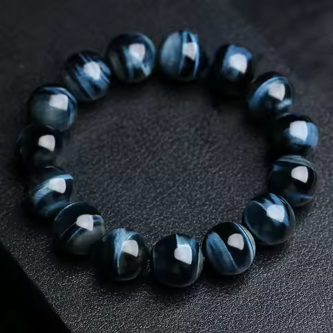 5a + relâmpago azul tigre olho pulseiras homens mais alta qualidade pedra natural contas redondas elasticidade corda pulseiras para mulheres jóias