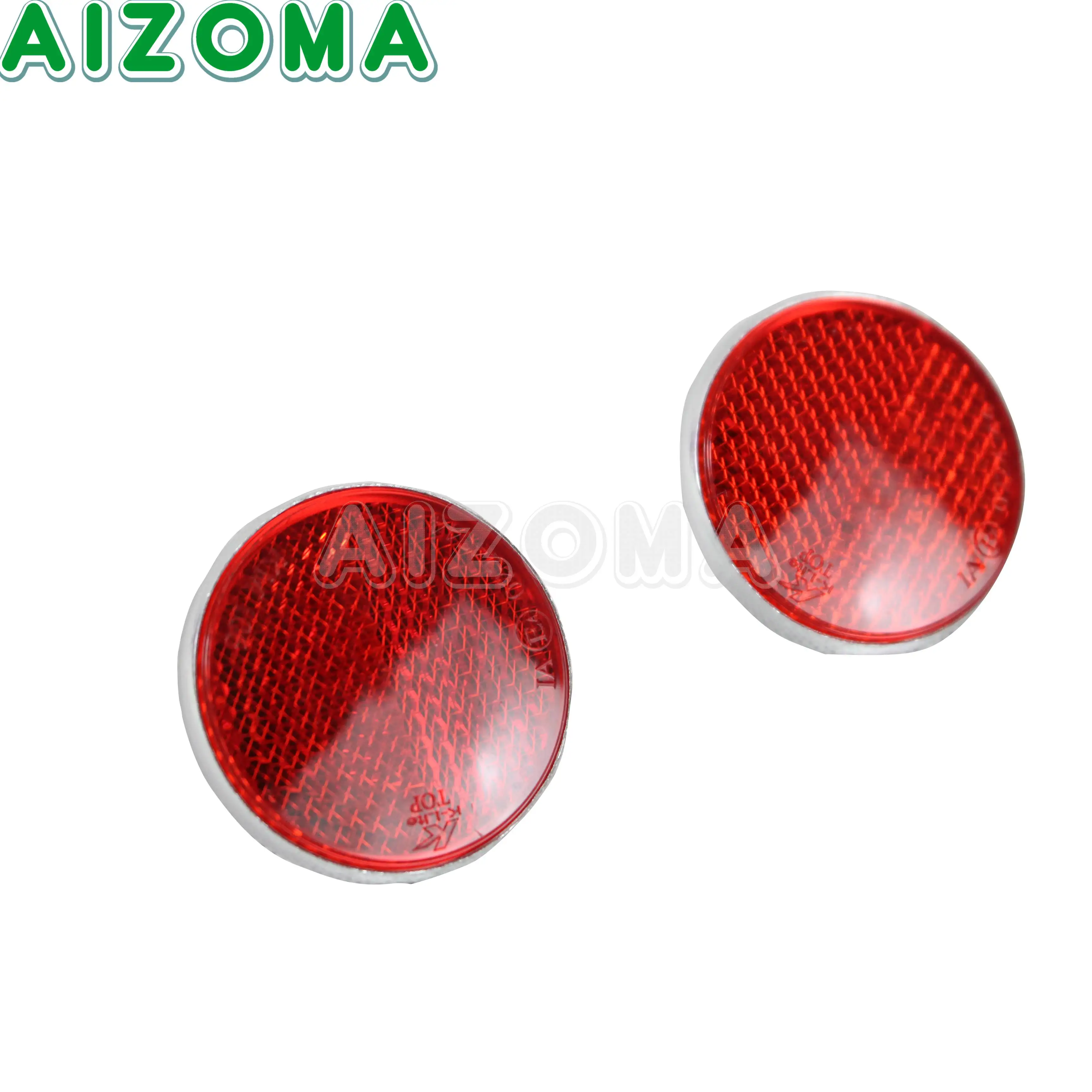 40mm Round Bolt-On Reflector Reflective Warning Plate Stickers Sign Sheeting Universal For Motorcycles ATV Dirt Bikes Scooters