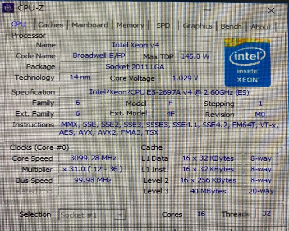 Imagem -02 - Intel Processador Xeon com 16 Núcleos Processador Intel Xeon com Versão Qmps 2.60ghz de 16 Núcleos 40m Hub v4 e5 2697av4 e5 2697a v4